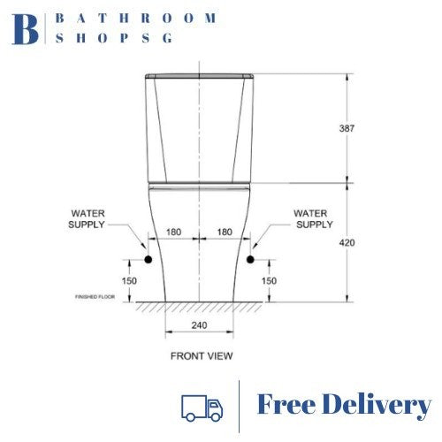 American Standard Cygnet Hygiene Rim Close Coupled Toilet CL26255 bundle with Axisse Bidet CL6002E