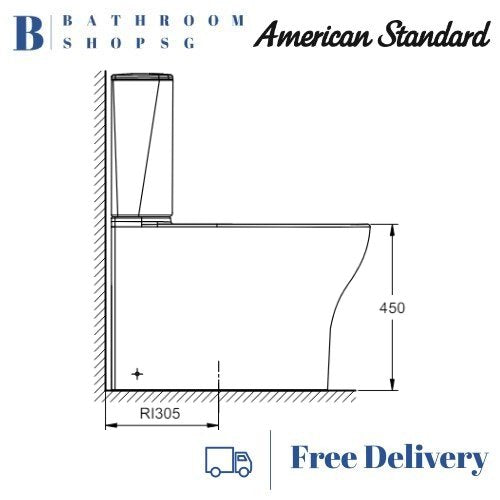 American Standard Cygnet Raised Height Hygiene Rim Close Coupled Toilet Bowl CL26265