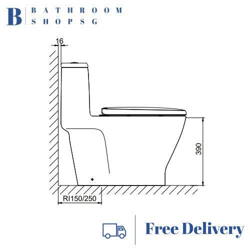 American Standard Loven One Piece Toilet Bowl CCAS1862