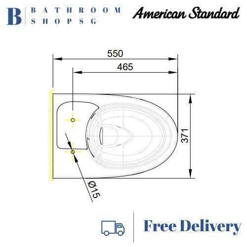 American Standard Loven Wall Hung Toilet Bowl 1013962080