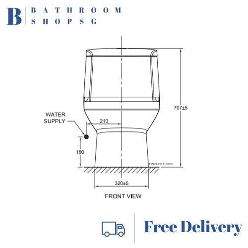 American Standard Milano One Piece Toilet Bowl with Seat Cover CL20415