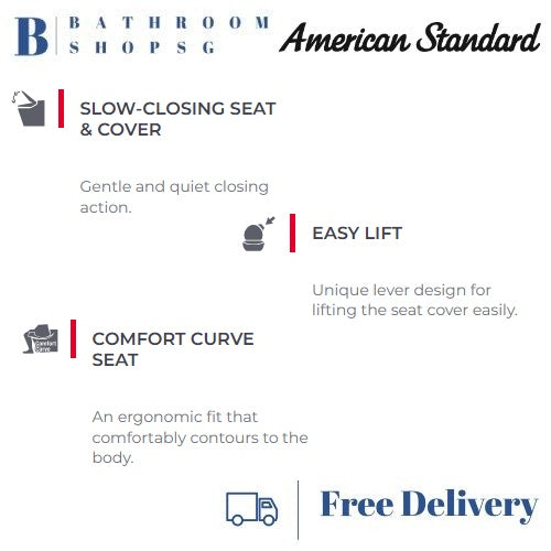 American Standard Slow Closing Seat and Cover For Neo Modern One Piece Toilet CL6080M-6D/61000NS-WT
