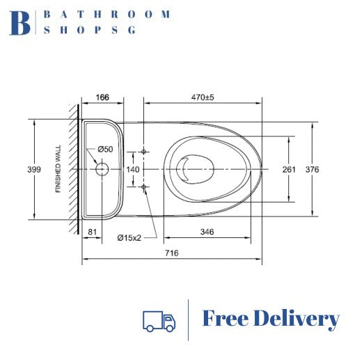 American Standard Neo Modern Close Coupled Toilet Bowl with Seat and Cover CL26305
