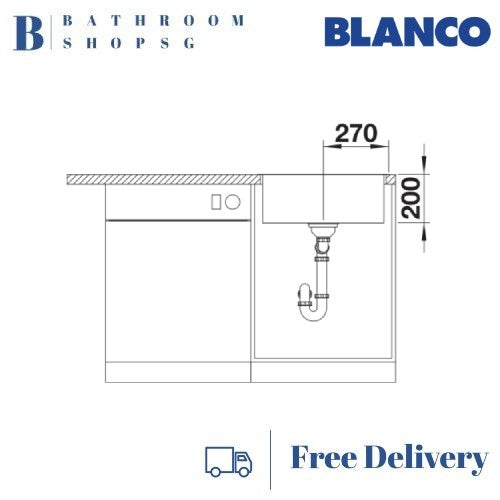 Blanco Quatrus R15 500-IU Stainless Steel Undermount Single Bowl Kitchen Sink