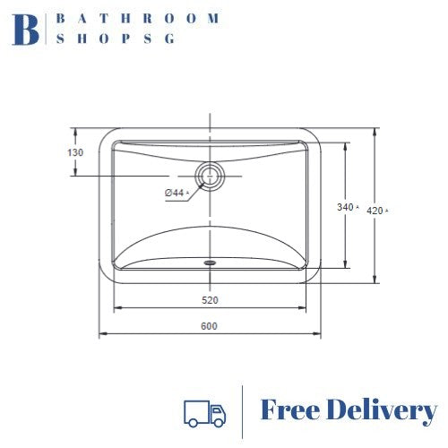 American Standard Activa Under Counter Wash Basin CCAS0440