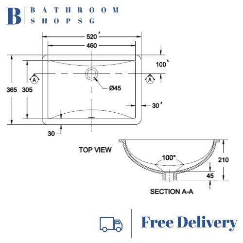 American Standard Studio Undercounter Wash Basin CL0474I
