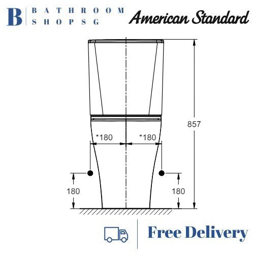American Standard Cygnet Raised Height Hygiene Rim Close Coupled Toilet Bowl CL26265