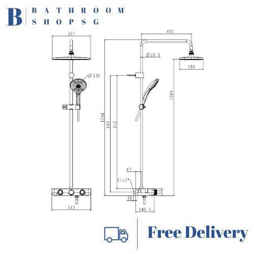 American Standard EasySET Exposed Rainshower System FFAS4955