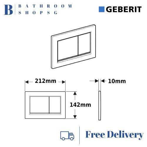 Geberit Omega 30 Actuator Plate 115.080.16.1 Black Matt Plate and Buttons with Black Stripes