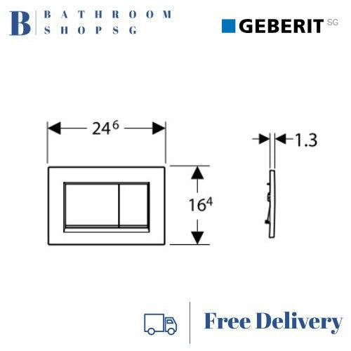 Geberit Sigma30 Actuator Plate 115.883.11.1 | Matt White Toilet flush plate