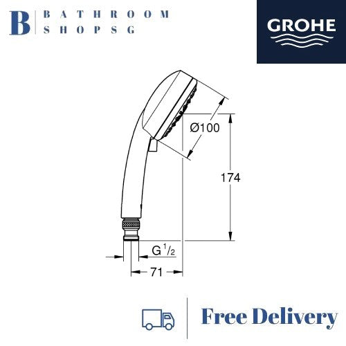 Grohe Tempesta Cosmopolitan 100IV Hand Shower 4 Spray 27573GLC Cool Sunrise