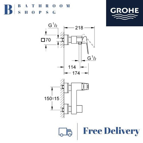 Grohe Eurocube Single-lever Shower Mixer 23145000