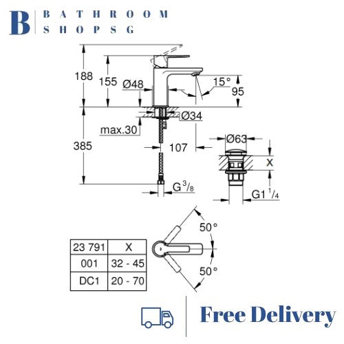 Grohe Lineare Single-Lever Basin Mixer 23791DC1 SuperSteel