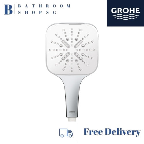 Grohe Rainshower Smartactive 130 Cube Hand Shower 3 Sprays 26551LS0 | Grohe Moon White Handshower