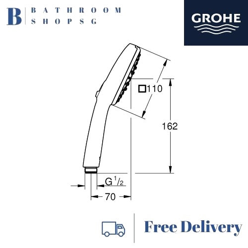Grohe Tempesta Cube 110 Hand Shower 3 Sprays 27574003