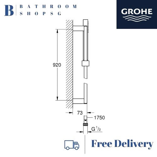 Grohe Euphoria Cube Stick Shower rail set 1 spray | Grohe 27700000