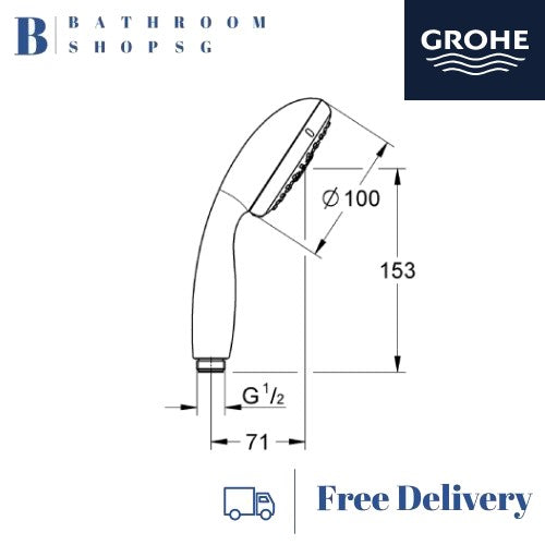 Grohe Tempesta 100 Hand shower 4 sprays 28421002 | Grohe Handshower