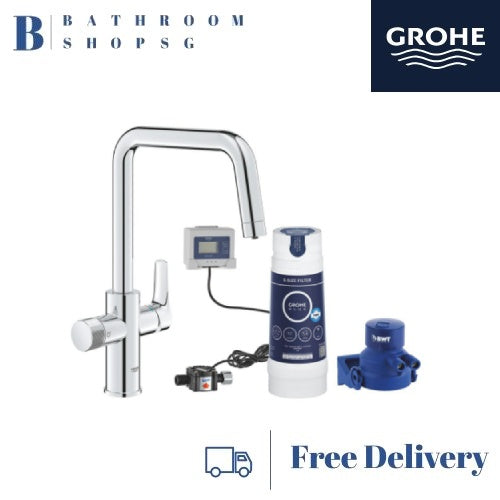 Grohe Blue Pure Eurosmart U-shape Kitchen Faucet 30584000 with S size Filter Starter kit
