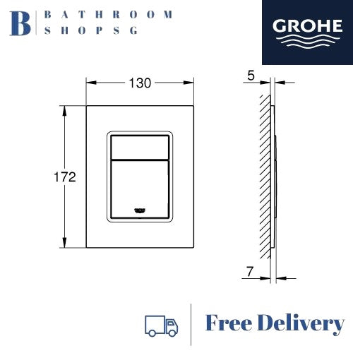 Grohe Skate Cosmopolitan Toilet Flush Plate Brushed Hard Graphite 37535AL0