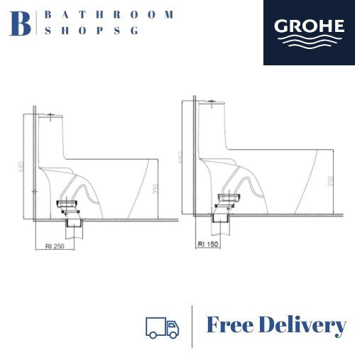 Grohe Bau Ceramic One Piece Toilet Bowl 39997000