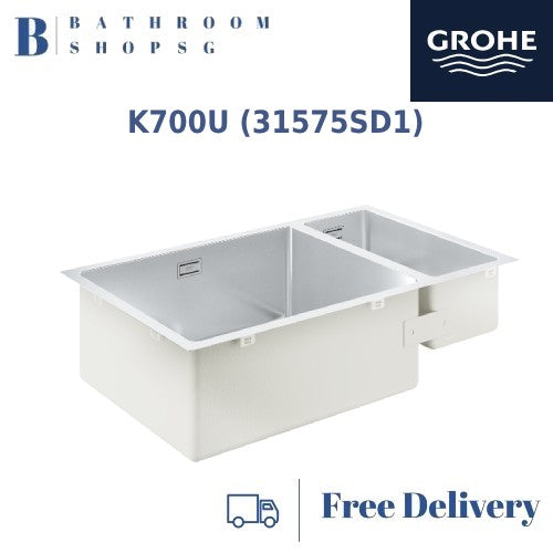 Grohe K700U Stainless Steel 80-S Undermount Double Bowl Kitchen Sink 31575SD1