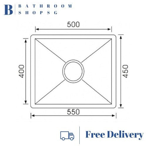 Monic SQM-550 Single Bowl Stainless Steel Kitchen Sink