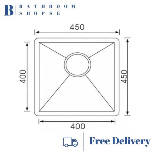 Monic SQM-450 Single Bowl Stainless Steel Kitchen Sink