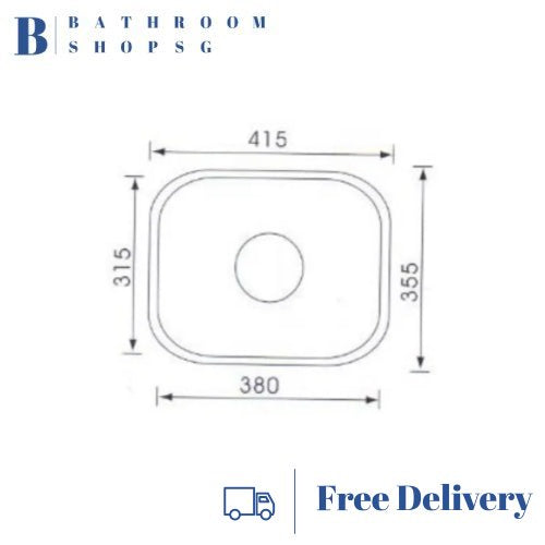 Monic U-415 Stainless Steel Under Mount Single Bowl Kitchen Sink