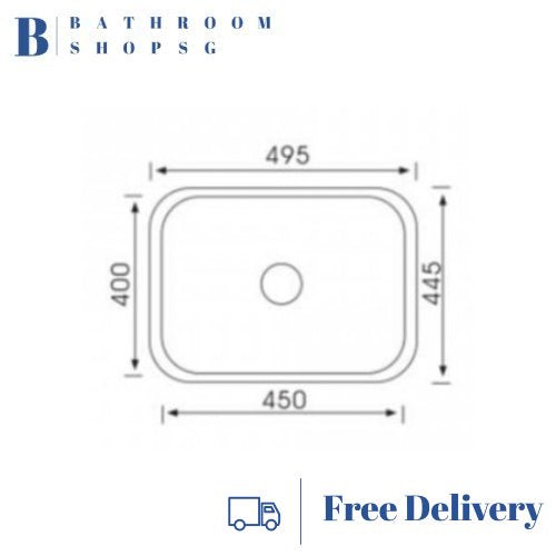 Monic U-495 Stainless Steel Under mount Single Bowl Kitchen Sink