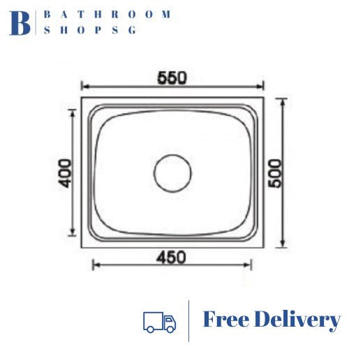 Monic i-550 Stainless Steel Inset Mount Single Bowl Kitchen Sink