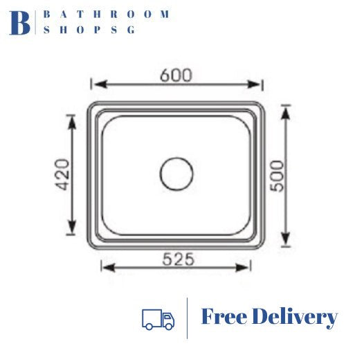 Monic i-600 Stainless Steel Inset Mount Single Bowl Kitchen Sink