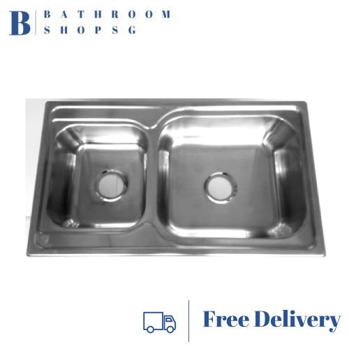 Monic i-P Reversible Stainless Steel Inset Mount Double Bowl Kitchen Sink