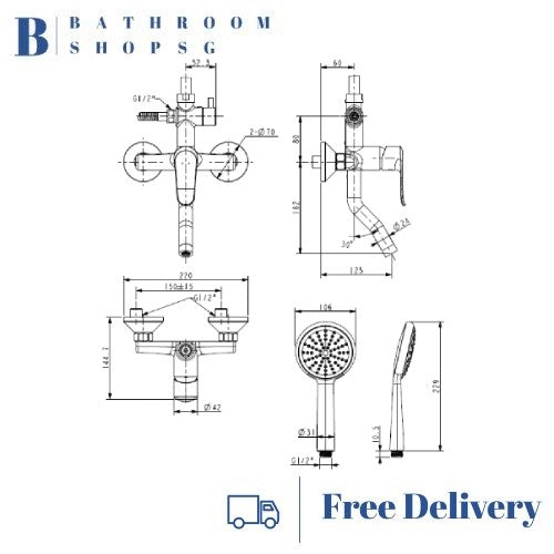American Standard Neo Modern 3-Way Rainshower System FFAS9088
