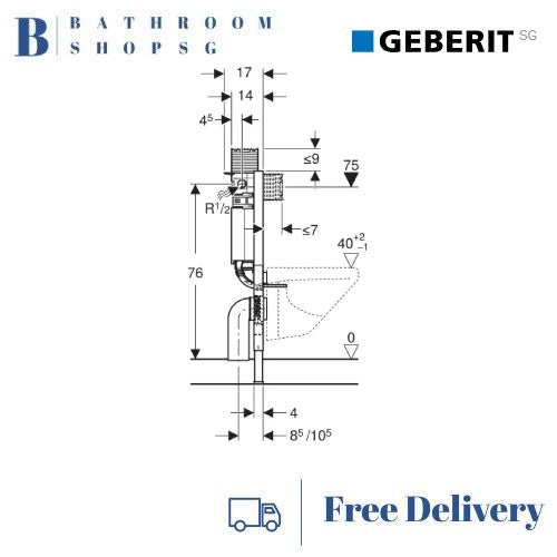 Geberit Omega Duofix Element Concealed Cistern Full Frame 224.531.00.1 Top Operated