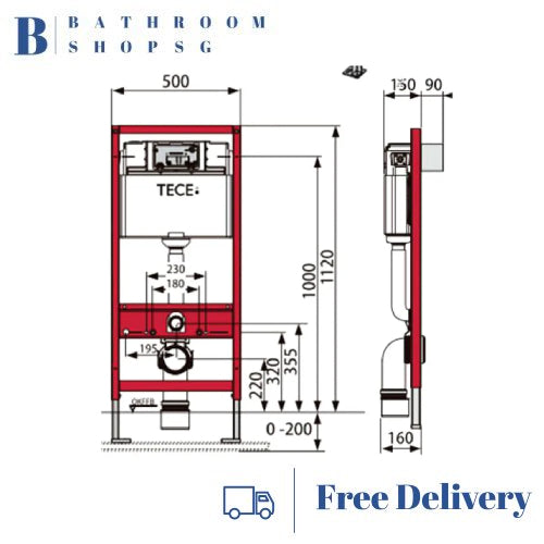 TECEconstruct 9300201 Toilet Module Concealed Cistern 1120mm Height