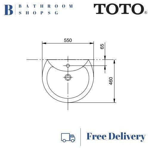 TOTO Avante Wall Hung Lavatory LW827CJ | Toto Wash Basin