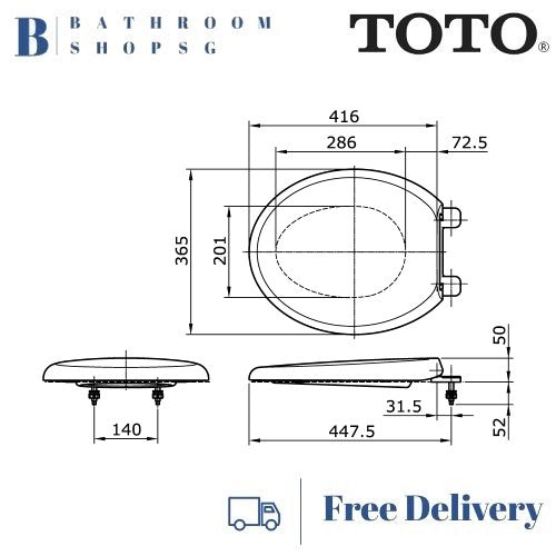 TOTO Soft Closing Toilet Seat and Cover TC505S