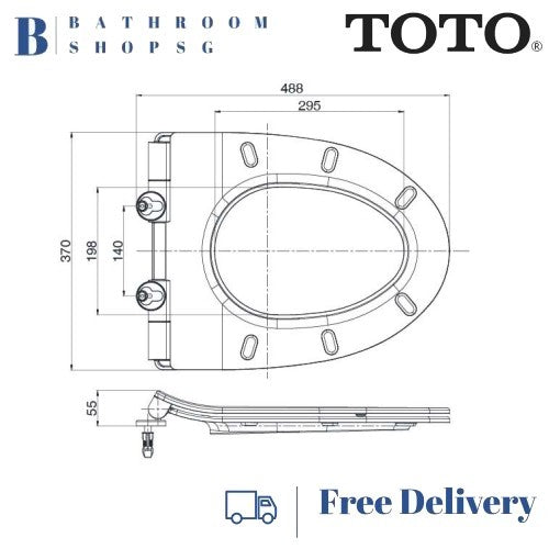 TOTO Soft Closing Toilet Seat and Cover TC600VS
