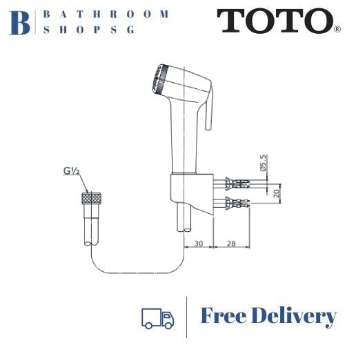 TOTO Bidet Hand Spray Set Ivory THX20NBPIV | TOTO shower spray set
