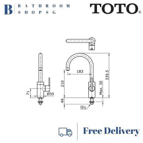 TOTO EGO Single Lever Lavatory Faucet Cold Only TX109LE | TOTO Basin Mixer