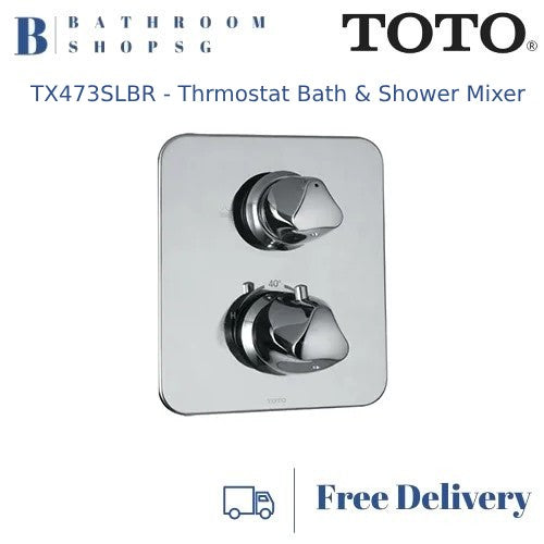 TOTO Loop Concealed Thermostat Bath and Shower Mixer With Diverter and Stop Valve TX473SLBR