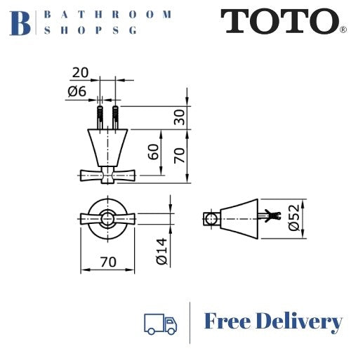 TOTO Gloria Double Robe Hook TX704AG | Toto Bathroom Accessories