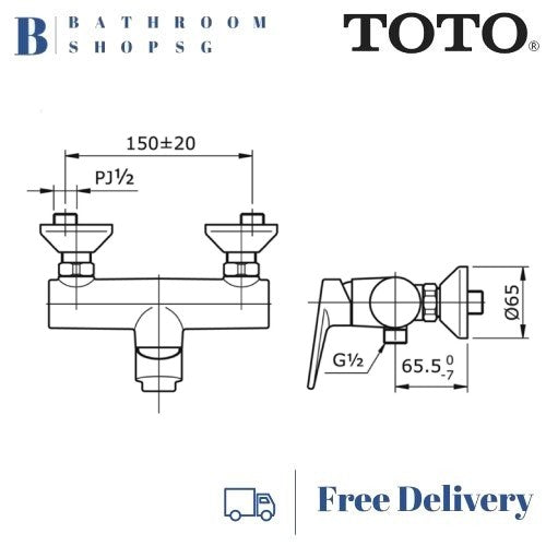 TOTO Jazz Single Lever Shower Mixer Without Hand Shower Set TX433SJV1