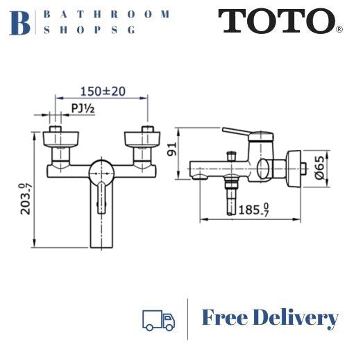 TOTO Vasil Single Lever Bath and Shower Mixer with Diverter TX471SVV1