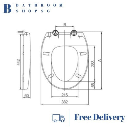 Toilet Seat Cover TS3865U | UREA Semi Oval Shape Seat
