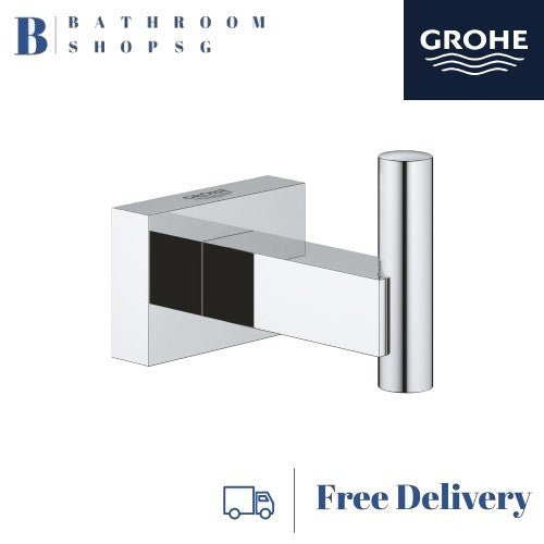 Grohe 40511001 Essentials Cube Robe Hook | Grohe  Bathroom Accessories