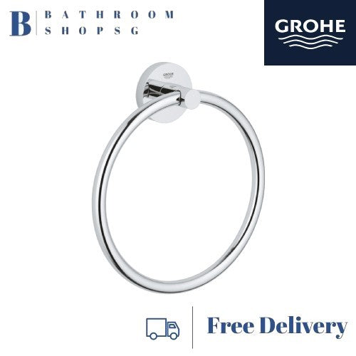 Grohe 40365001 Essentials Towel Ring | Grohe  Bathroom Accessories