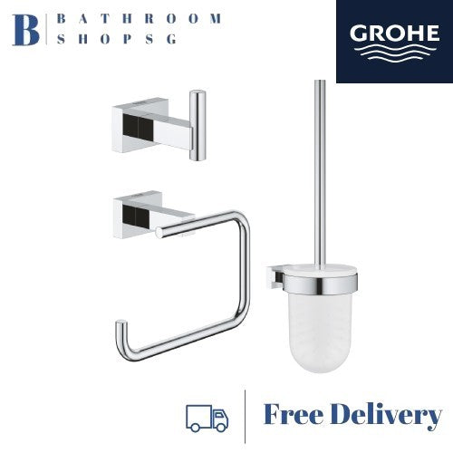 Grohe 40757001 Essentials Cube City Restroom Accessories Set 3-in-1 | Grohe Bathroom Accessories