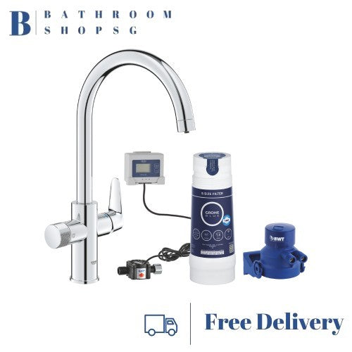 Grohe Blue Pure Baucurve Starter Kit With S-size Filter Kitchen Faucet 30581000