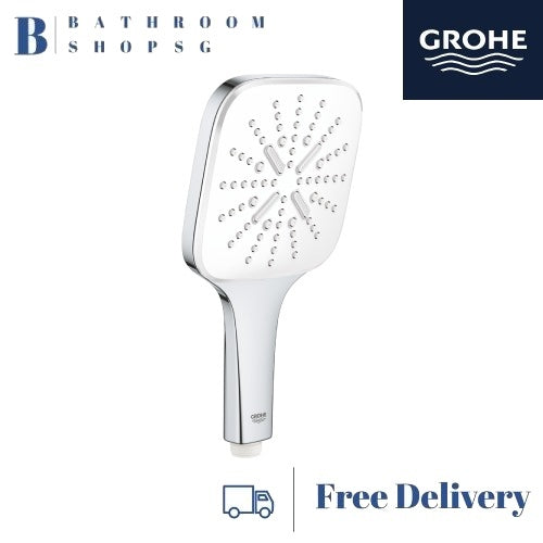 Grohe Rainshower Smartactive 130 Cube Hand Shower 3 Sprays 26551LS0 | Grohe Moon White Handshower